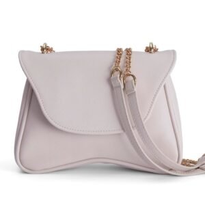Trendy Light Pink Faux Leather Chain Crossbody Bag