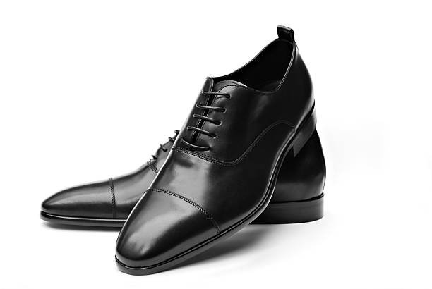 Classic Black Cap-Toe Leather Oxford Dress Shoes